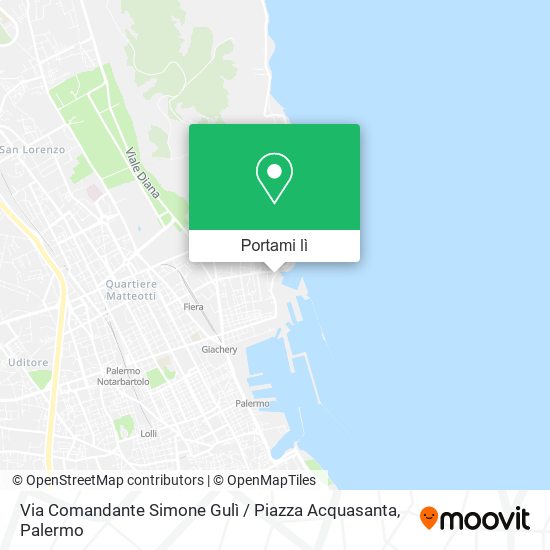 Mappa Via Comandante Simone Gulì / Piazza Acquasanta