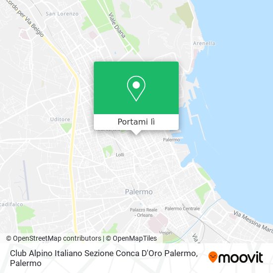 Mappa Club Alpino Italiano Sezione Conca D'Oro Palermo