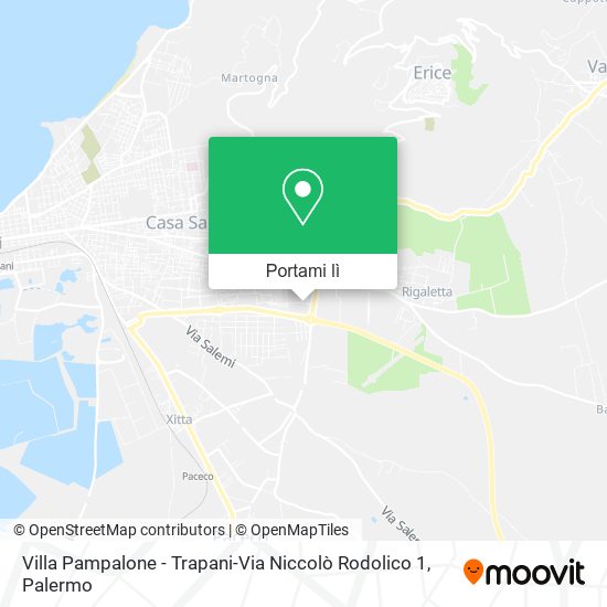 Mappa Villa Pampalone - Trapani-Via Niccolò Rodolico 1