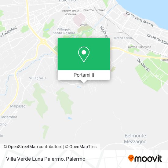 Mappa Villa Verde Luna Palermo
