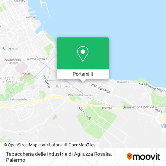 Mappa Tabaccheria delle Industrie di Agliuzza Rosalia