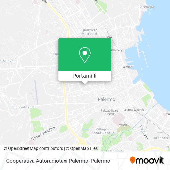 Mappa Cooperativa Autoradiotaxi Palermo