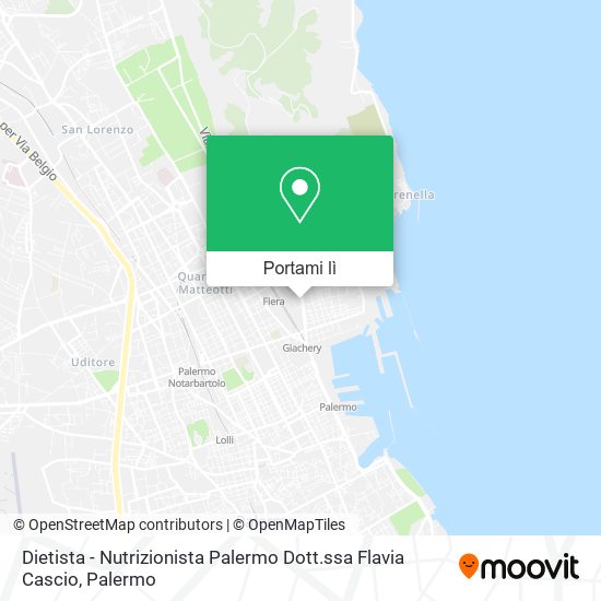 Mappa Dietista - Nutrizionista Palermo Dott.ssa Flavia Cascio