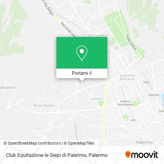Mappa Club Equitazione le Siepi di Palermo
