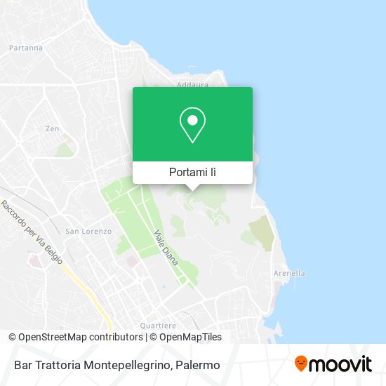 Mappa Bar Trattoria Montepellegrino