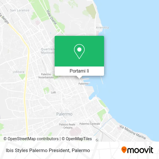 Mappa Ibis Styles Palermo President