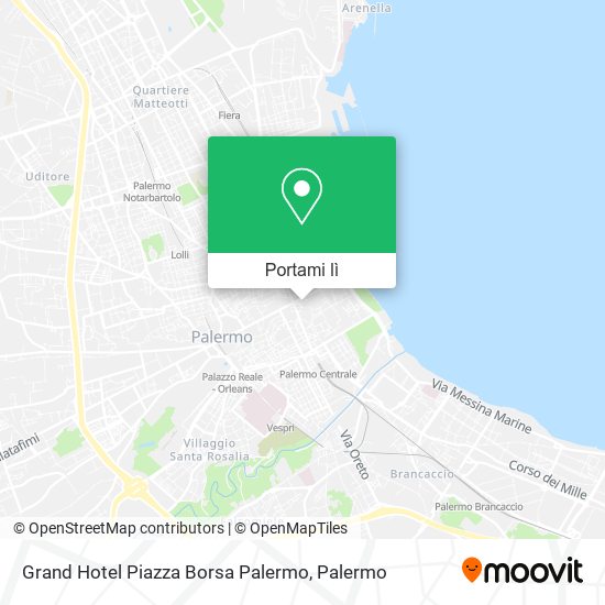 Mappa Grand Hotel Piazza Borsa Palermo