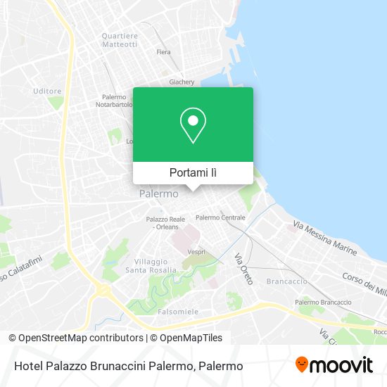 Mappa Hotel Palazzo Brunaccini Palermo