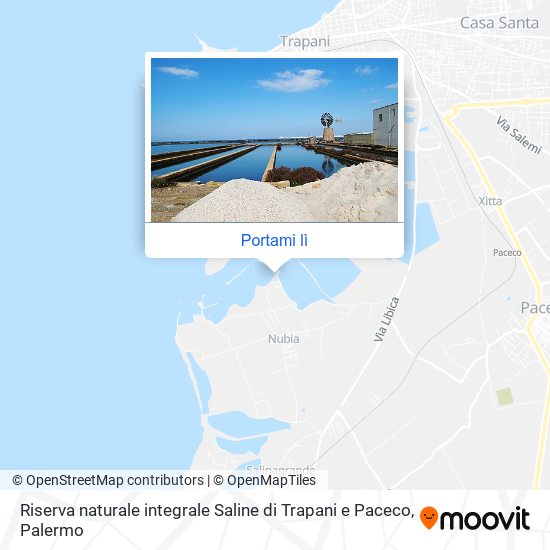 Mappa Riserva naturale integrale Saline di Trapani e Paceco