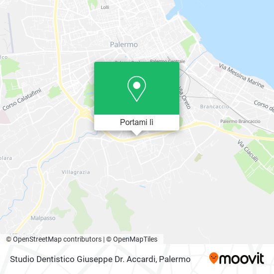 Mappa Studio Dentistico Giuseppe Dr. Accardi