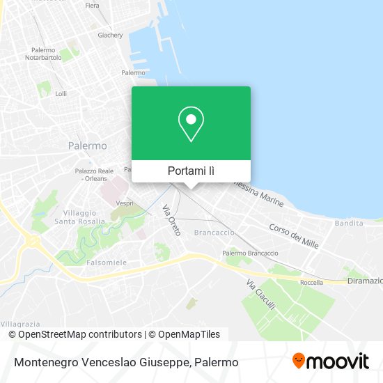 Mappa Montenegro Venceslao Giuseppe