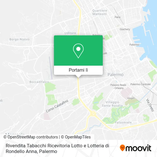 Mappa Rivendita Tabacchi Ricevitoria Lotto e Lotteria di Rondello Anna