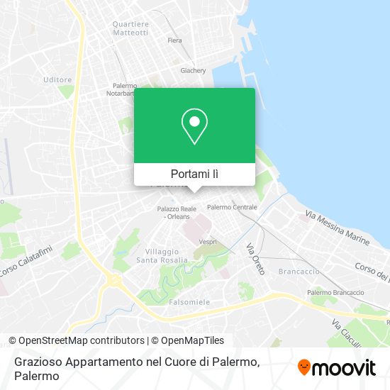 Mappa Grazioso Appartamento nel Cuore di Palermo