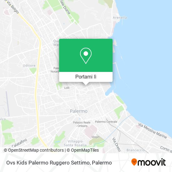 Mappa Ovs Kids Palermo Ruggero Settimo