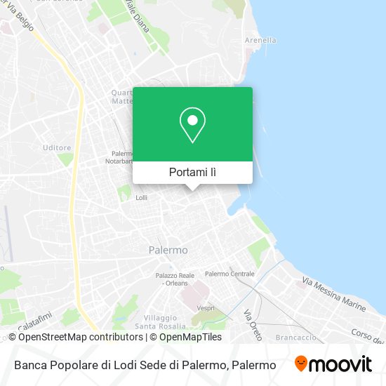 Mappa Banca Popolare di Lodi Sede di Palermo