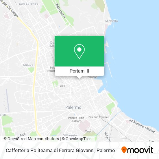 Mappa Caffetteria Politeama di Ferrara Giovanni