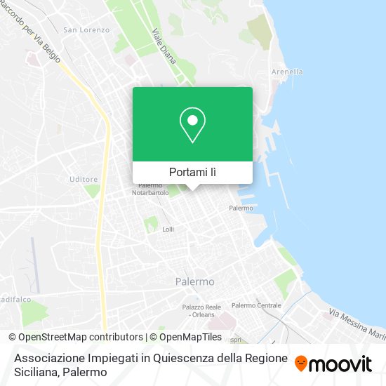 Mappa Associazione Impiegati in Quiescenza della Regione Siciliana