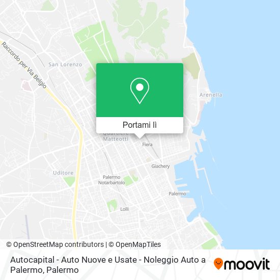 Mappa Autocapital - Auto Nuove e Usate - Noleggio Auto a Palermo