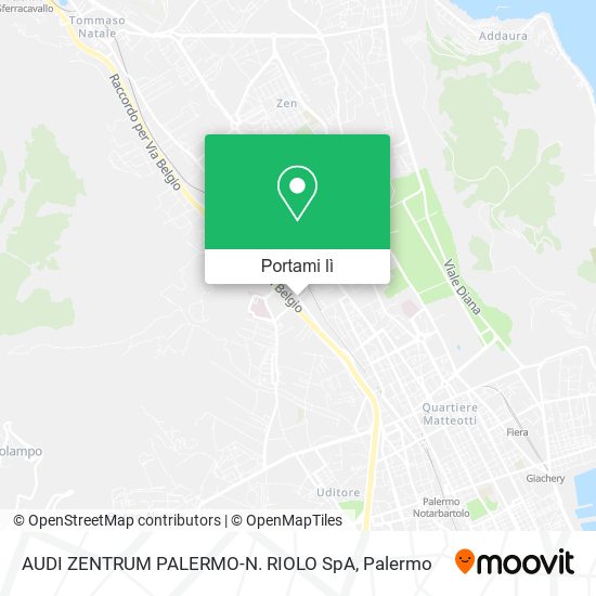 Mappa AUDI ZENTRUM PALERMO-N. RIOLO SpA