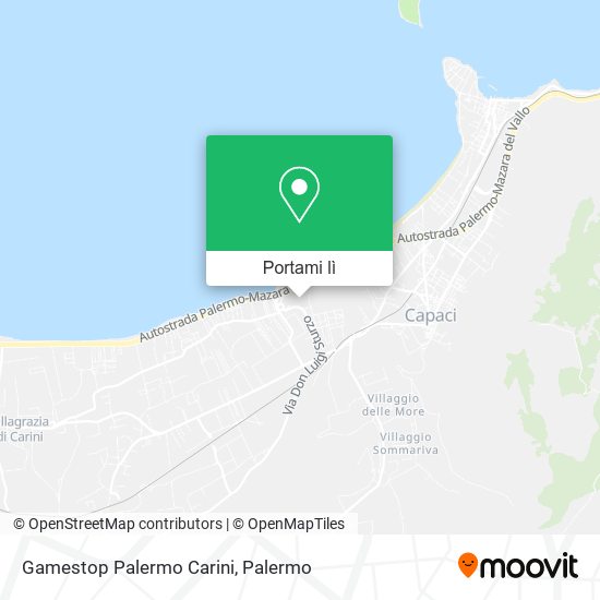 Mappa Gamestop Palermo Carini