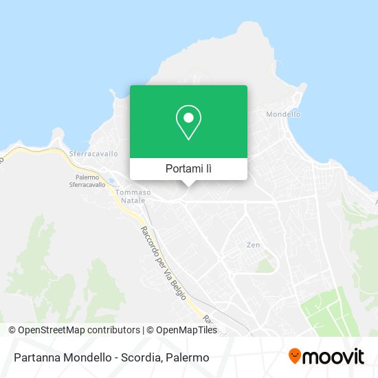 Mappa Partanna Mondello - Scordia