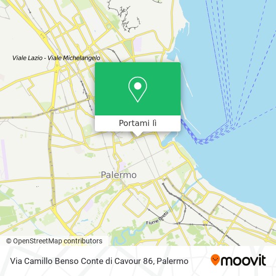 Mappa Via Camillo Benso Conte di Cavour 86