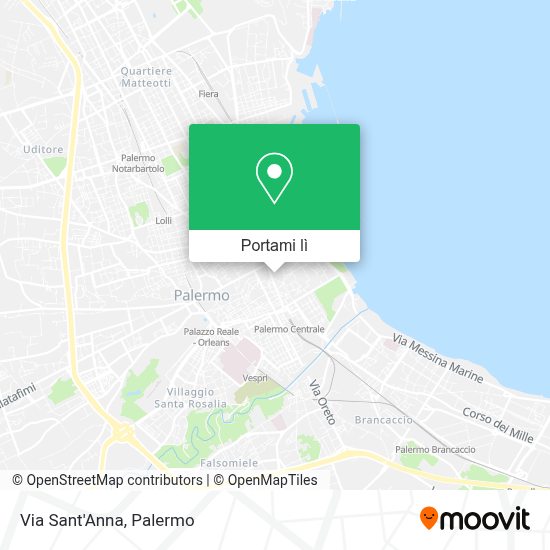 Come arrivare a Via Sant'Anna a Palermo con Bus o Treno?