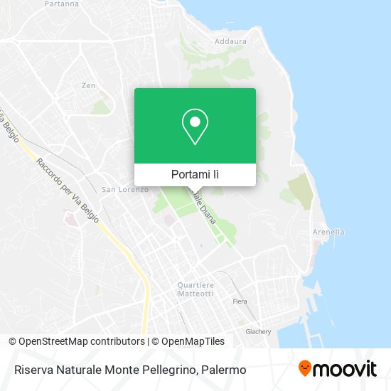 Mappa Riserva Naturale Monte Pellegrino