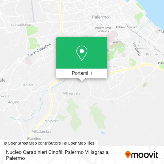 Mappa Nucleo Carabinieri Cinofili Palermo Villagrazia