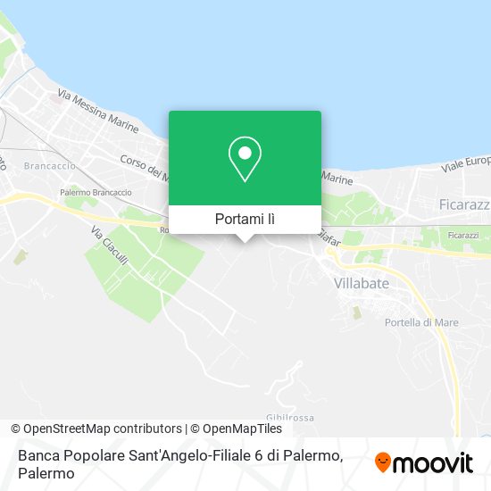 Mappa Banca Popolare Sant'Angelo-Filiale 6 di Palermo