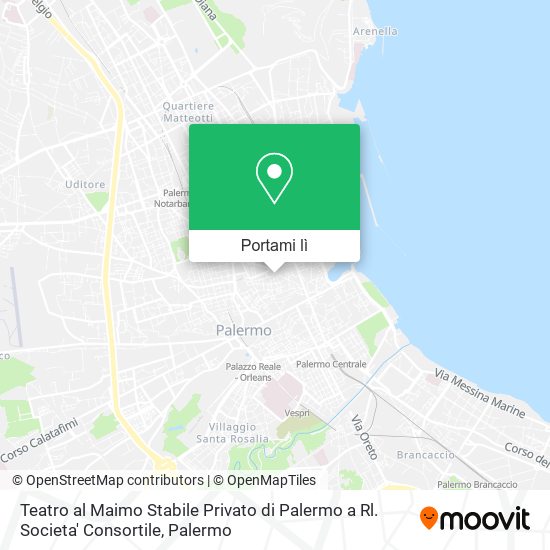 Mappa Teatro al Maimo Stabile Privato di Palermo a Rl. Societa' Consortile