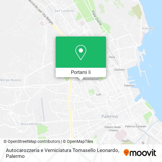 Mappa Autocarozzeria e Verniciatura Tomasello Leonardo