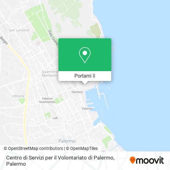 Mappa Centro di Servizi per il Volontariato di Palermo