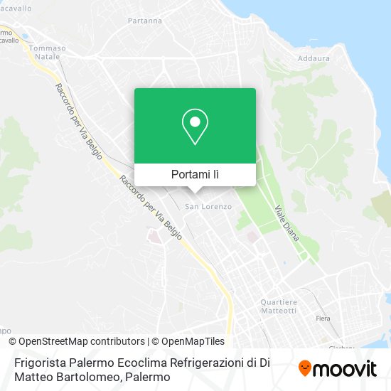 Mappa Frigorista Palermo Ecoclima Refrigerazioni di Di Matteo Bartolomeo
