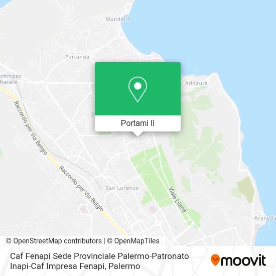 Mappa Caf Fenapi Sede Provinciale Palermo-Patronato Inapi-Caf Impresa Fenapi