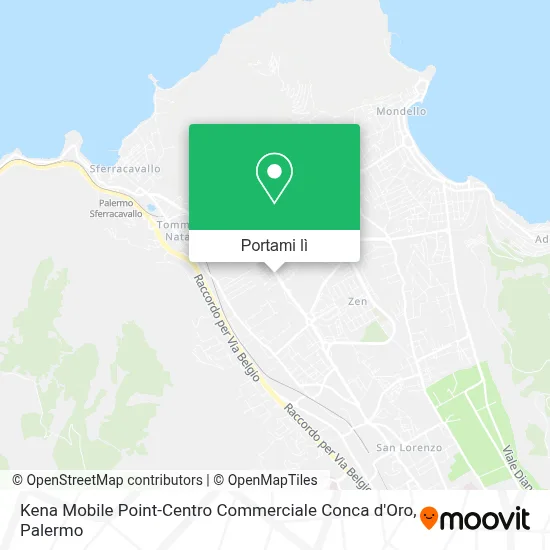 Mappa Kena Mobile Point-Centro Commerciale Conca d'Oro