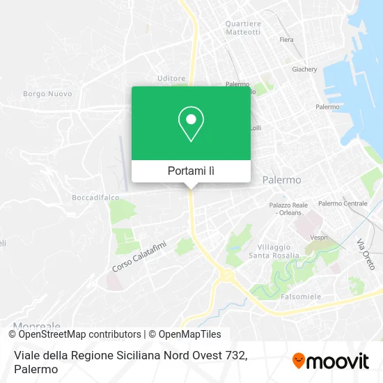 Mappa Viale della Regione Siciliana Nord Ovest  732