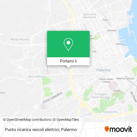 Mappa Punto ricarica veicoli elettrici