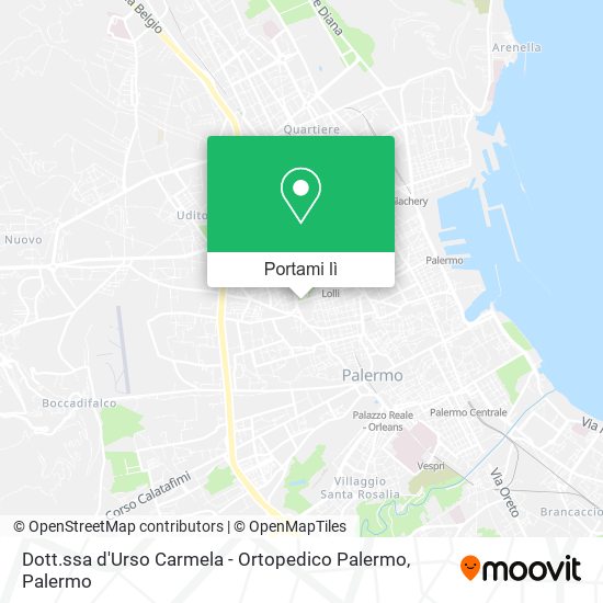 Mappa Dott.ssa d'Urso Carmela - Ortopedico Palermo