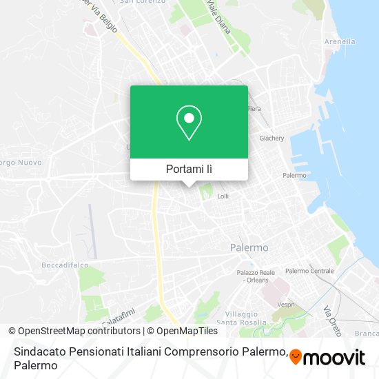 Mappa Sindacato Pensionati Italiani Comprensorio Palermo