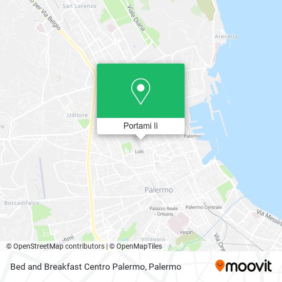 Mappa Bed and Breakfast Centro Palermo