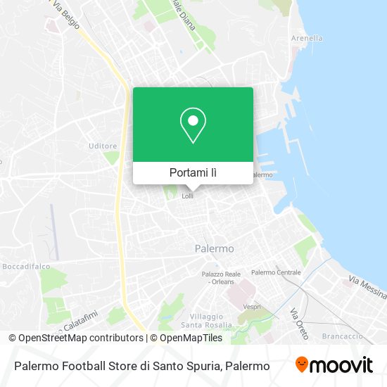 Mappa Palermo Football Store di Santo Spuria