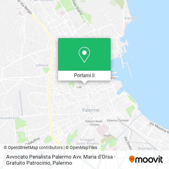 Mappa Avvocato Penalista Palermo Avv. Maria d'Orsa - Gratuito Patrocinio