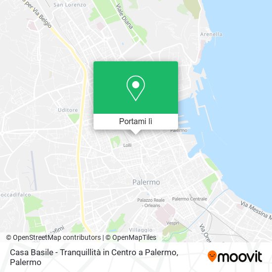 Mappa Casa Basile - Tranquillità in Centro a Palermo