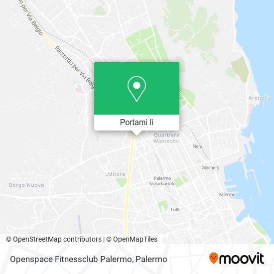 Mappa Openspace Fitnessclub Palermo