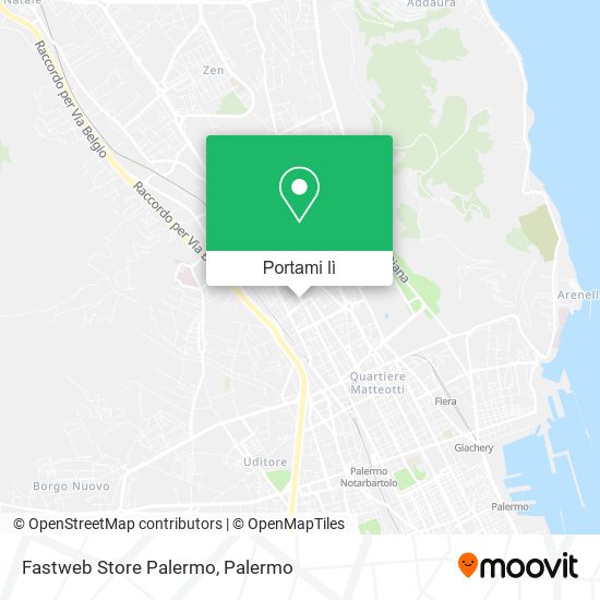 Mappa Fastweb Store Palermo