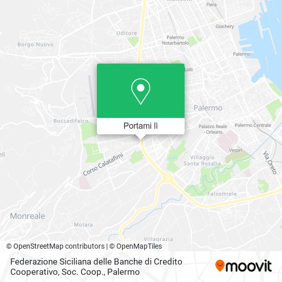 Mappa Federazione Siciliana delle Banche di Credito Cooperativo, Soc. Coop.