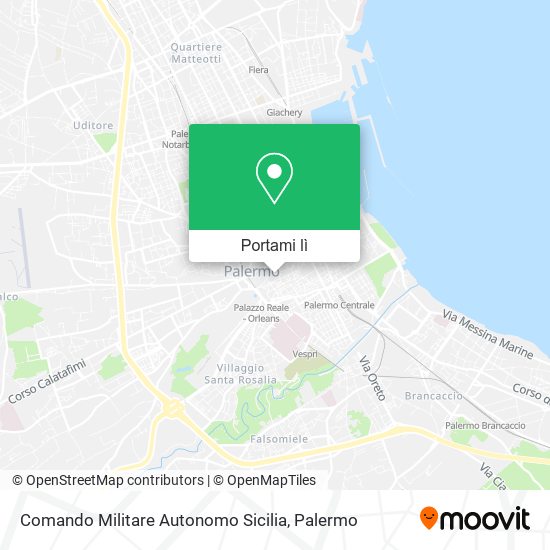 Mappa Comando Militare Autonomo Sicilia