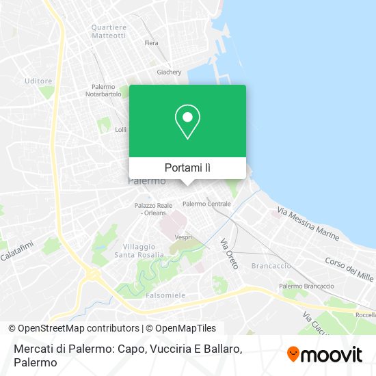 Mappa Mercati di Palermo: Capo, Vucciria E Ballaro