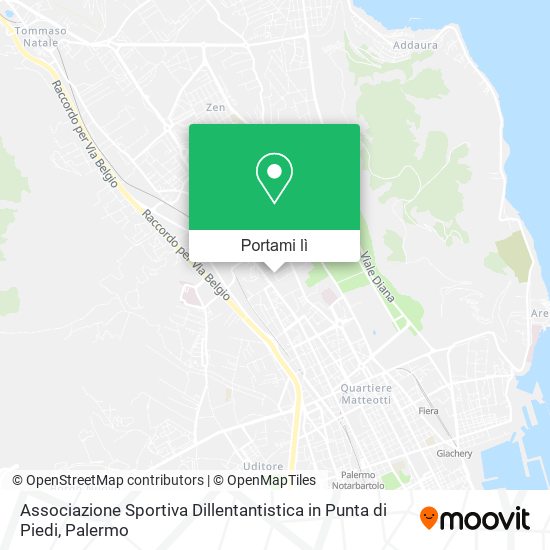 Mappa Associazione Sportiva Dillentantistica in Punta di Piedi